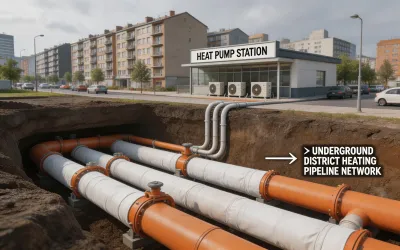 District heating heat pump system