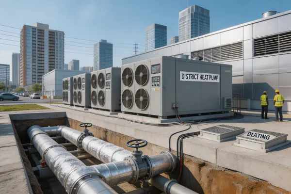 District heating heat pump station